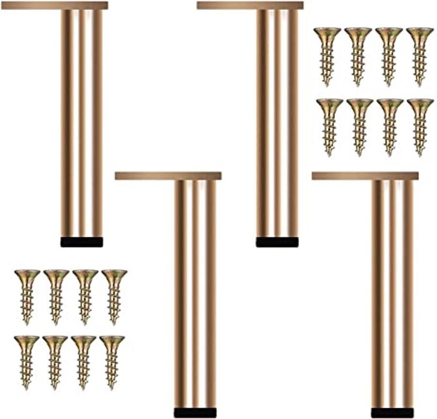 Verstelbare Meubelpoten in Goudkleurig Metaal 4 Stuks voor Moderne Meubels