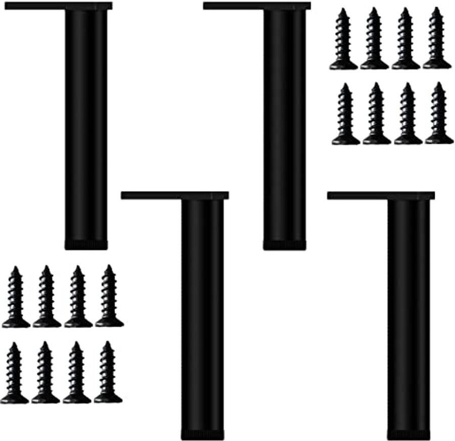 Verstelbare meubelpoten moderne metalen poten voor tafels en kasten 4 stuks met schroeven