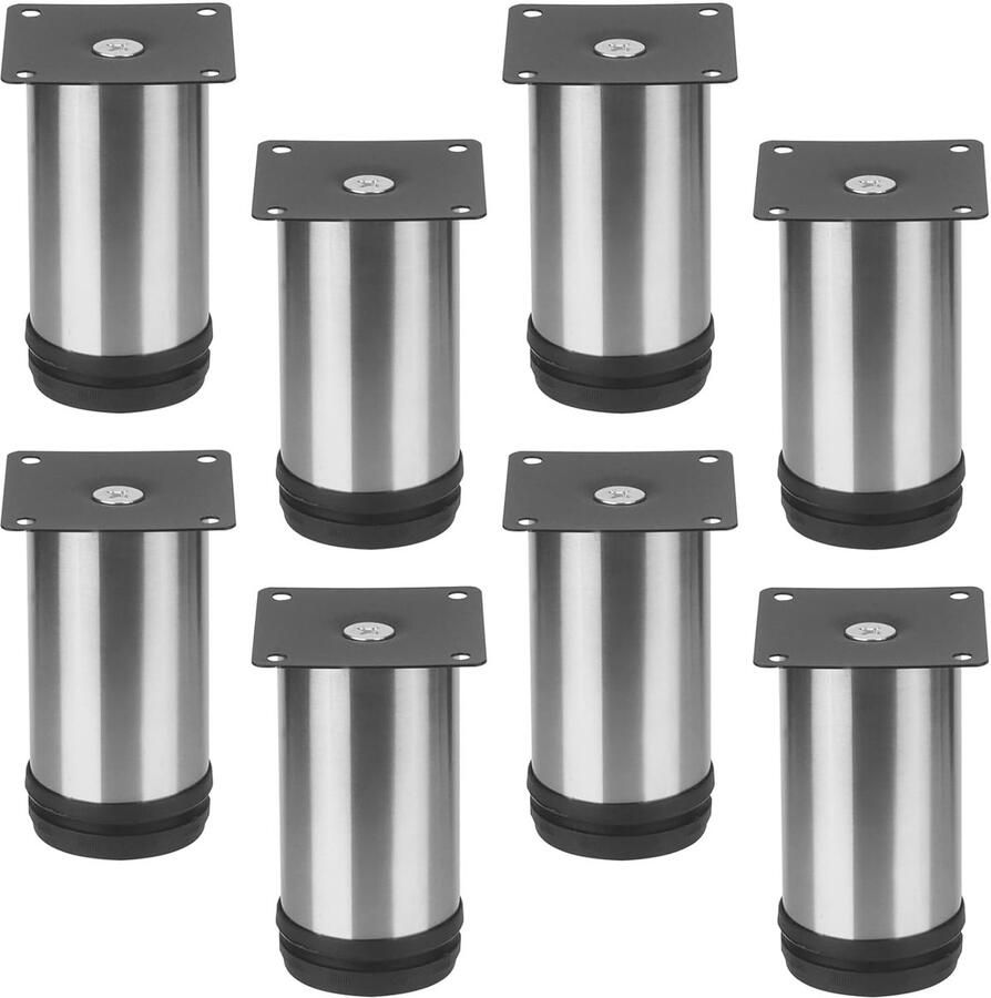 Verstelbare meubelpoten roestvrij staal set van 8 10 cm