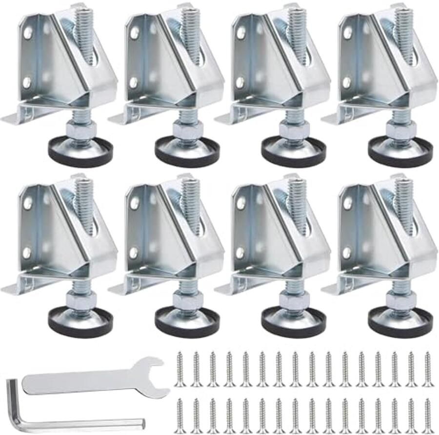 Verstelbare Meubelpoten Set 8 stuks met Schroeven en Gereedschap Ideaal voor Tafels en Kasten