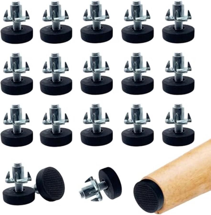 Verstelbare meubelpoten set van 20 – Nivelleringspoten met inslagmoer voor meubels