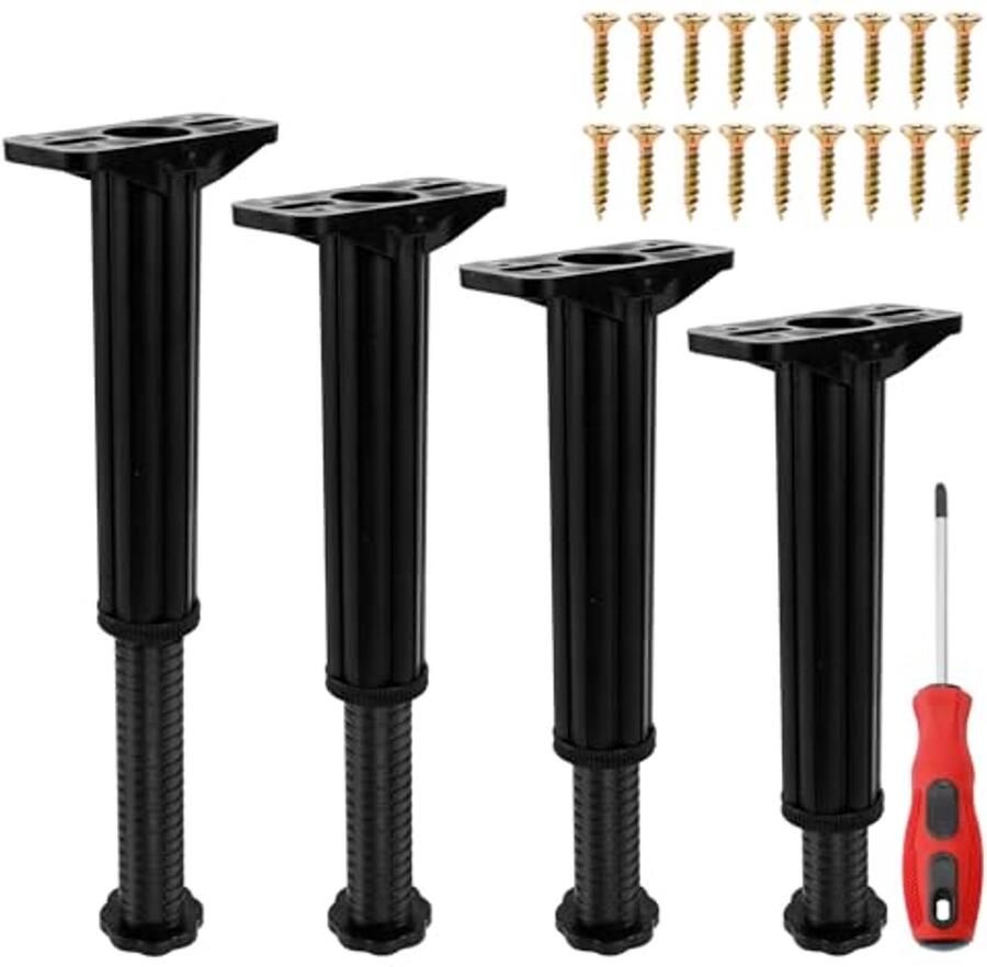 Verstelbare Meubelpoten Set van 4 19 2 cm tot 33 cm Ideaal voor Tafel Bed en Kast