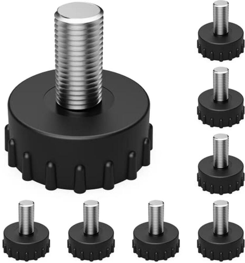 Verstelbare Meubelpoten Set van 8 – Roestvrijstalen Schroefbare Nivelleerders voor Tafels en Stoelen