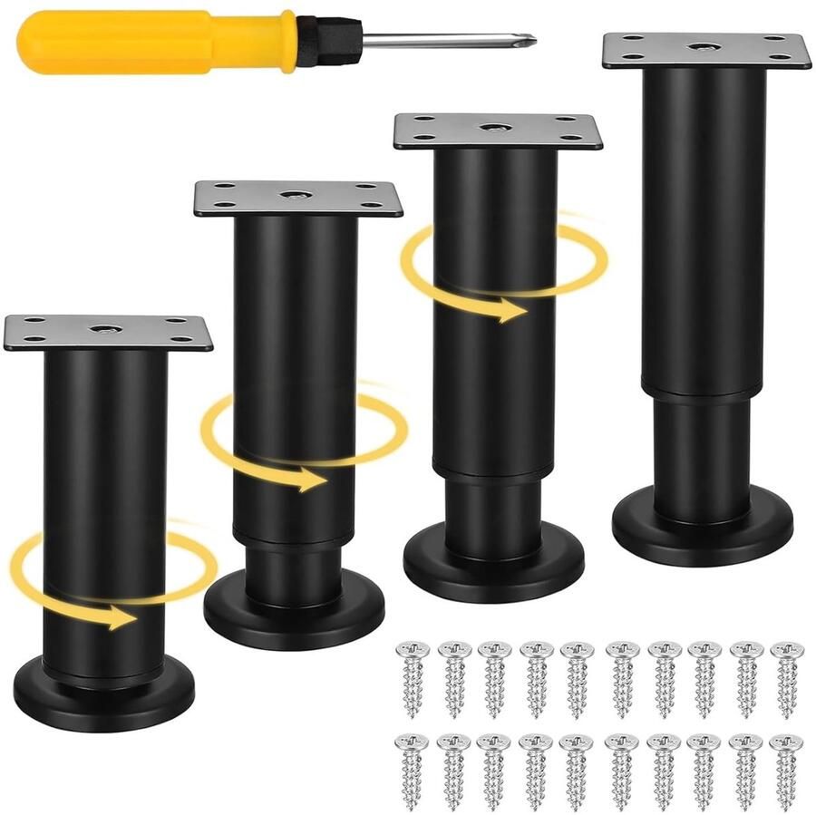 Verstelbare meubelpoten stabiel en antislip 4 stuks roestvrijstaal 18-30 cm