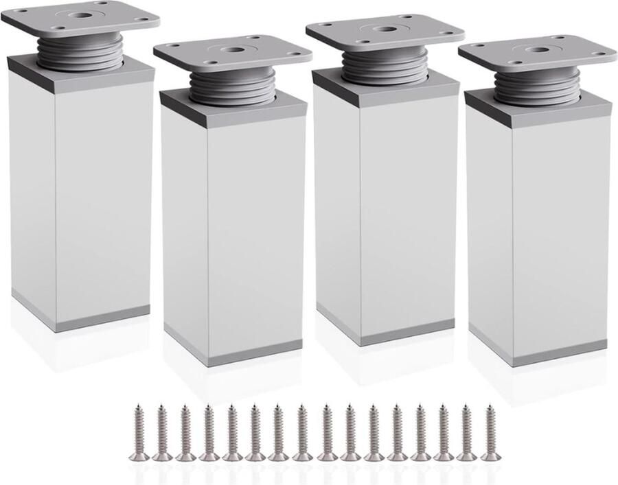 Verstelbare Meubelpoten van Aluminium voor Meubelstukken Set van 4 100-120 mm