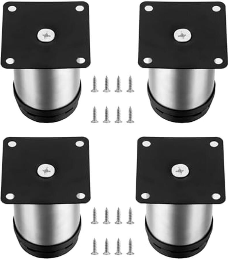 Verstelbare meubelpoten van roestvrij staal Voor tafel bureau en kast 4 stuks