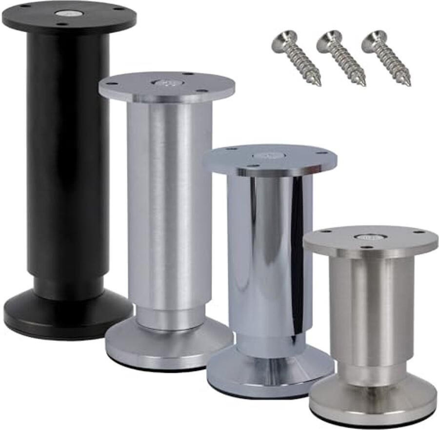 Verstelbare Meubelpoten voor Stabiele en Stijlvolle Meubels 15 cm Hoogte 250 kg Belastbaarheid Afwerkingen