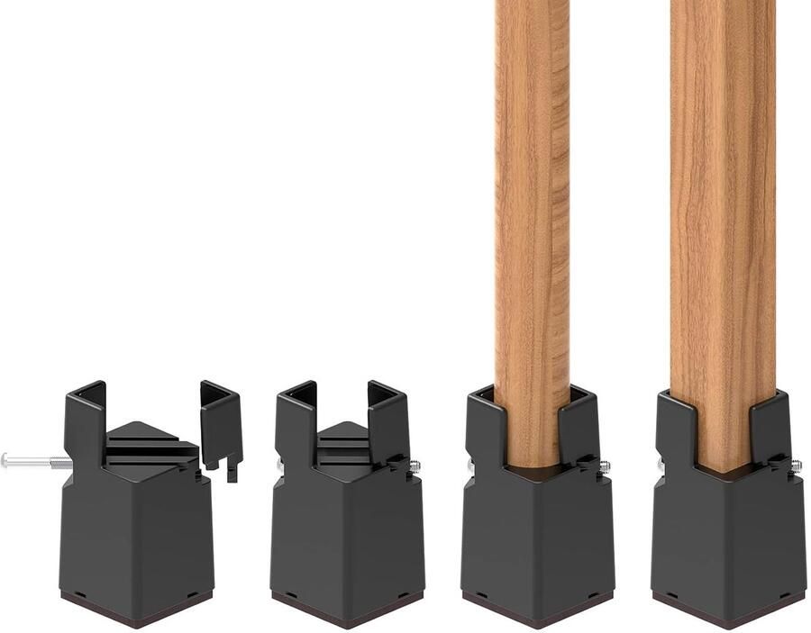 Verstelbare meubelverhogers 5 cm geschikt voor zware meubels set van 4 hard plastic
