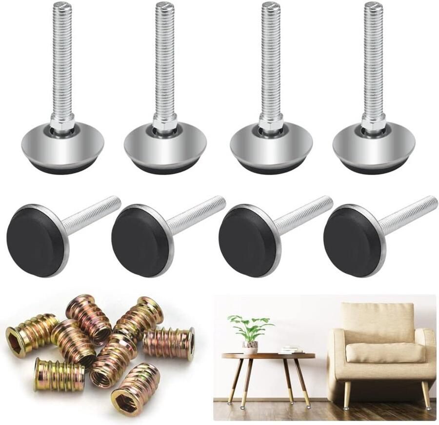 Verstelbare Meubelvoeten Vloerbeschermer voor Tafel en Stoelen 8 Stuks