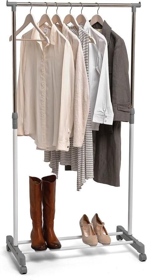 Verstelbare mobiele kledingrek met wielen