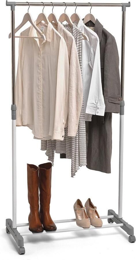 Verstelbare mobiele kledingrek met wielen voor extra opslag