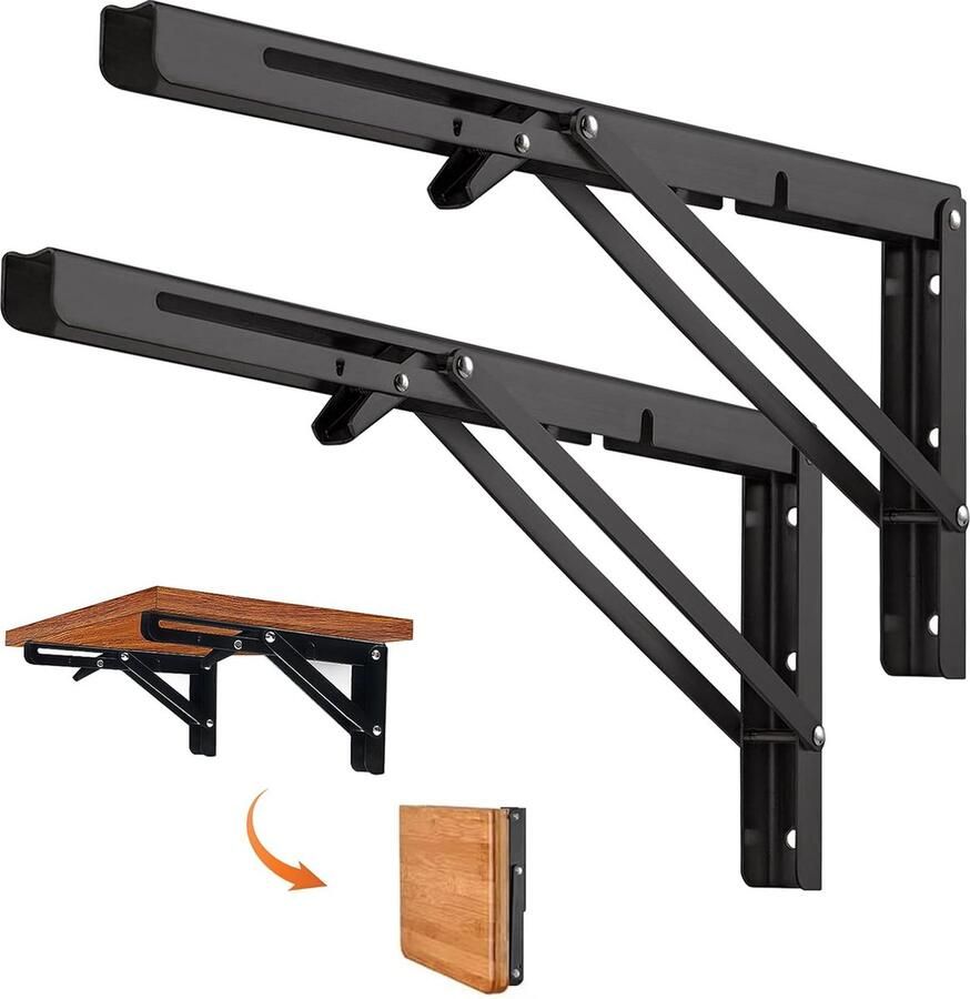 Luvetrex Verstelbare Opvouwbare Console Beugels Set van 2 350 mm Max. Draagvermogen 70 kg