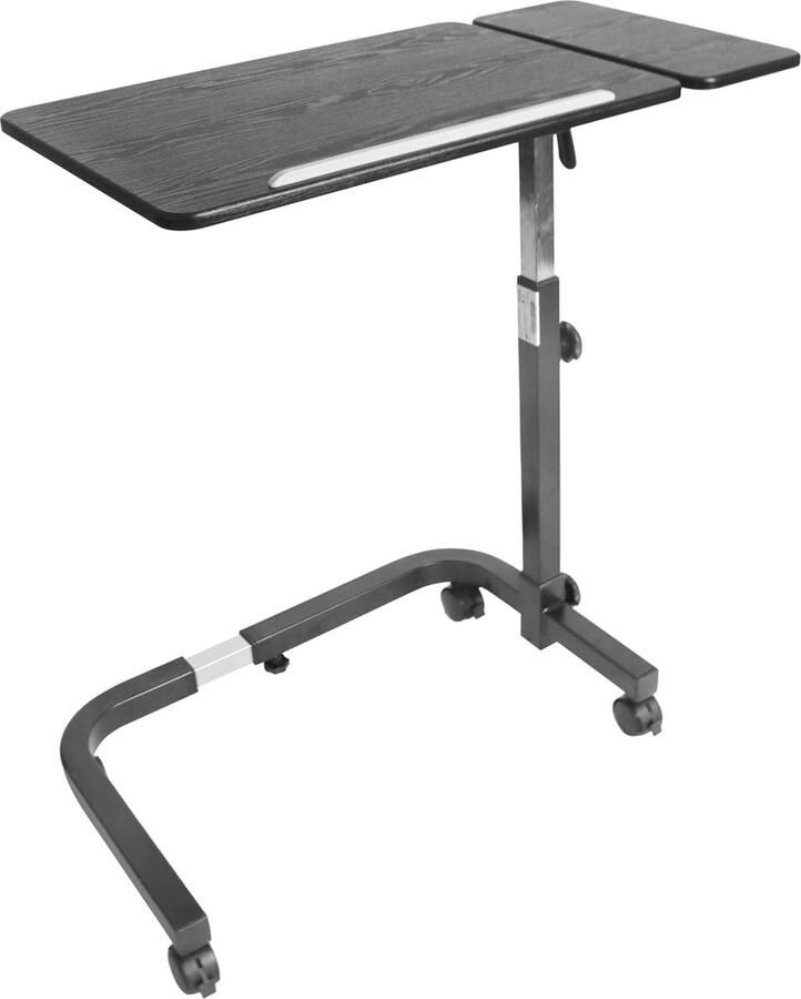 Verstelbare Overbedtafel met Wielen voor Bed en Rolstoel Laptoptafel Hoog met Helling