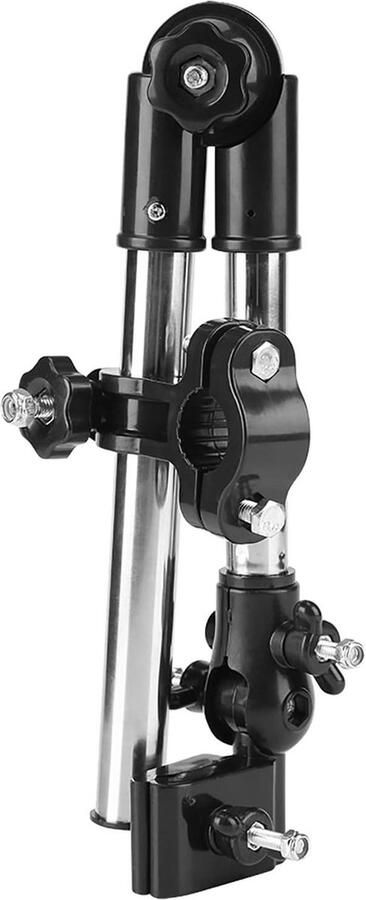 Verstelbare Parapluhouder Fietsstoel Stretch Paraplu Standaard 360° Verstelbaar voor Fietsen en Rolstoelen Zwart parapluhouder voor rollator