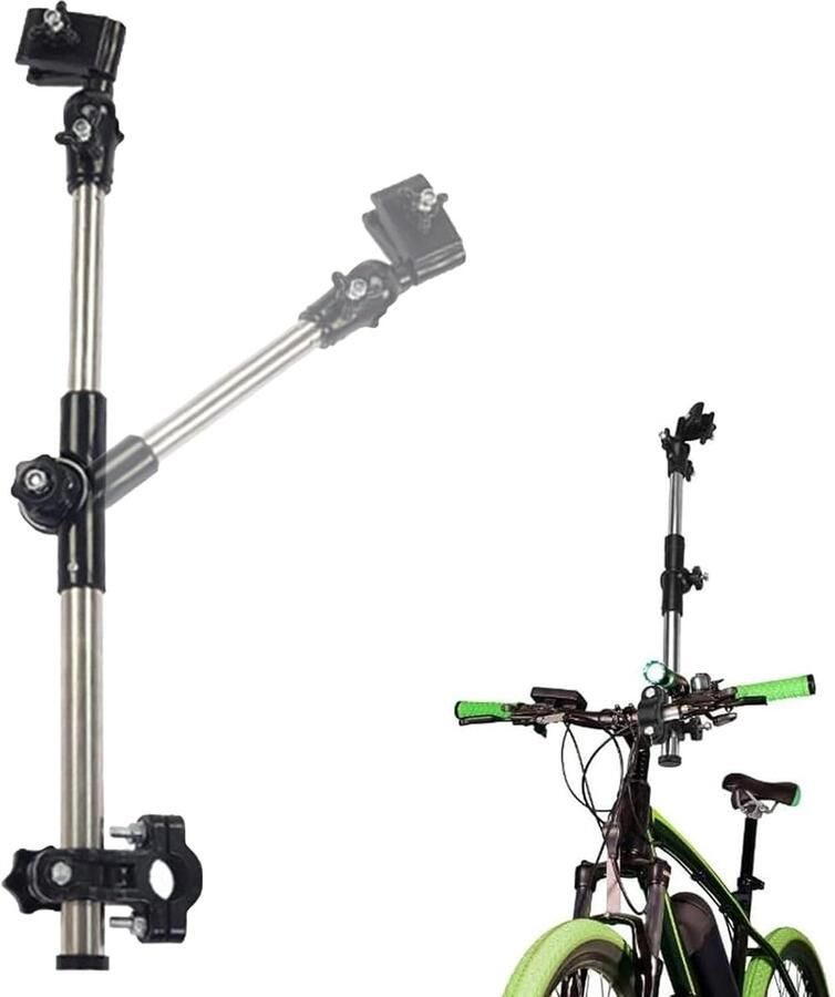 Verstelbare Parapluhouder voor Kinderwagen- en Fietsstuur Parasolhouder RVS Paraplustandaard voor Rolstoel Universele Paraplu Klemhouder