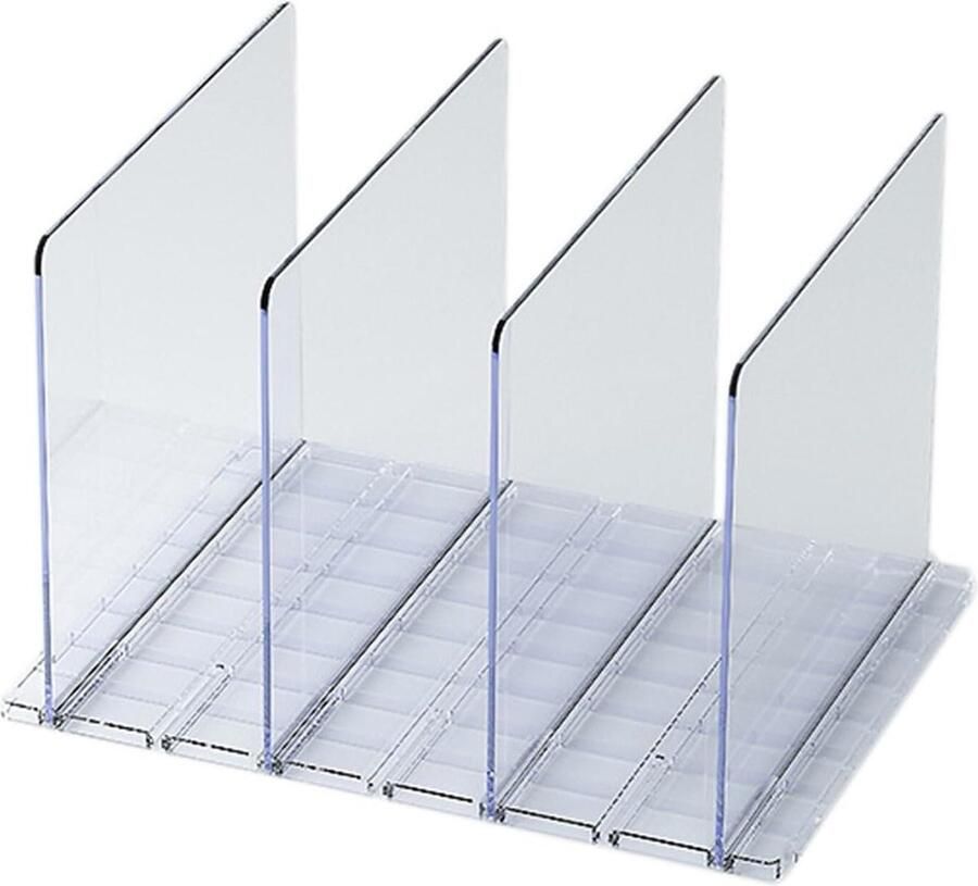 Verstelbare plank verdelers voor boekenplank kast plastic handtas organizer portemonnee opslag (helder 4 verdelers)
