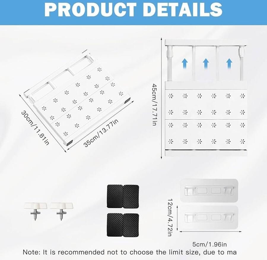 Verstelbare planken voor kast nagelvrij 1 stuk acrylonitrilbutadieenstyreen 35 cm breed