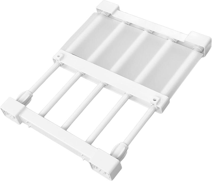 Verstelbare planken voor kast PP-stalen buis uitbreidbare kast-spanplankstang doe-het-zelf telescopische garderobeorganizer voor kast keuken badkamer (23-30 cm)