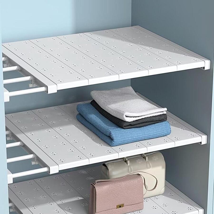 Verstelbare planken voor kast Uitbreidbare legplanken voor kledingkast keuken en badkamer 24 cm breed verstelbare lengte 38-60 cm