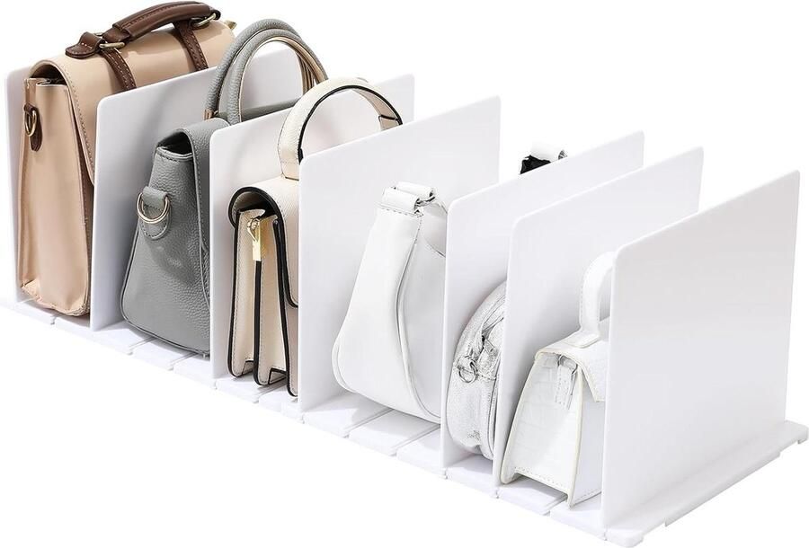 Verstelbare plankverdeler doorzichtige portemonnee organisator acryl handtas scheider opslag organizer boekenplank separator verdelers in slaapkamer kantoor wit