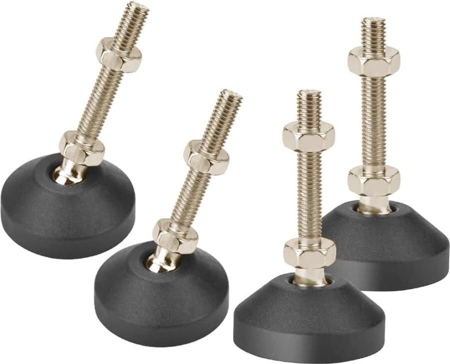 Verstelbare poten meubelpoten in hoogte verstelbaar zware belasting 4 stuks roestvrij staal M10 x 50 mm instelbare hoek met inslagmoeren voor meubels