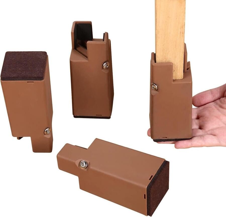Verstelbare rechte stoel meubels risers 4 inch voor extra hoogte bruin furniture risers