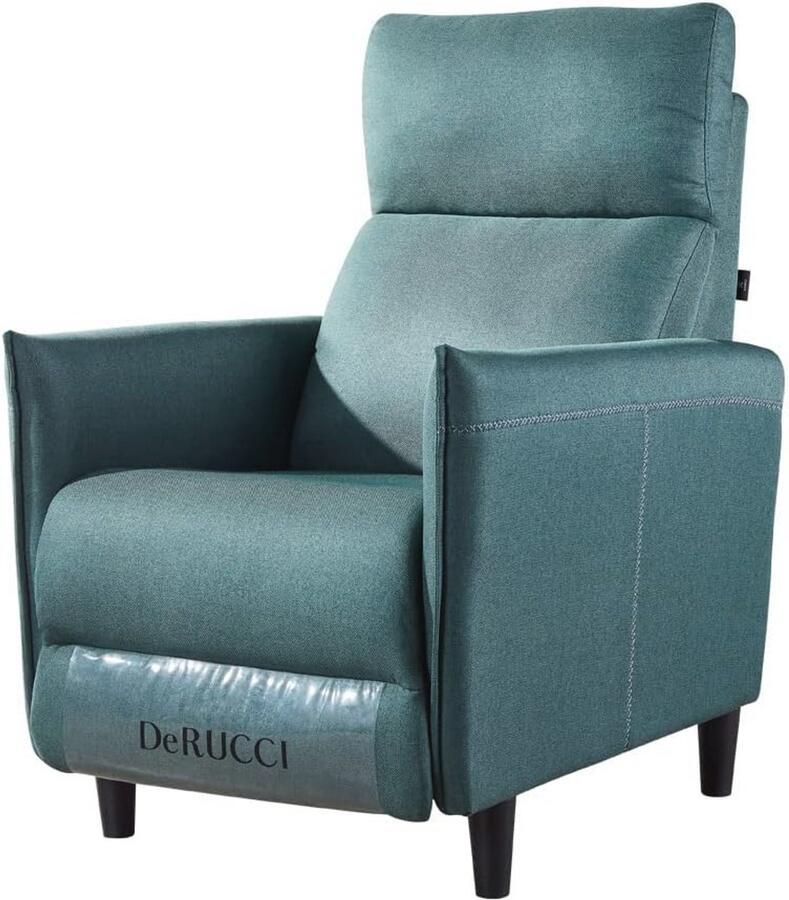 Verstelbare Relaxstoel met Ligfunctie voor Woonkamer en Slaapkamer Comfortabele Enkele Stoel in Groen