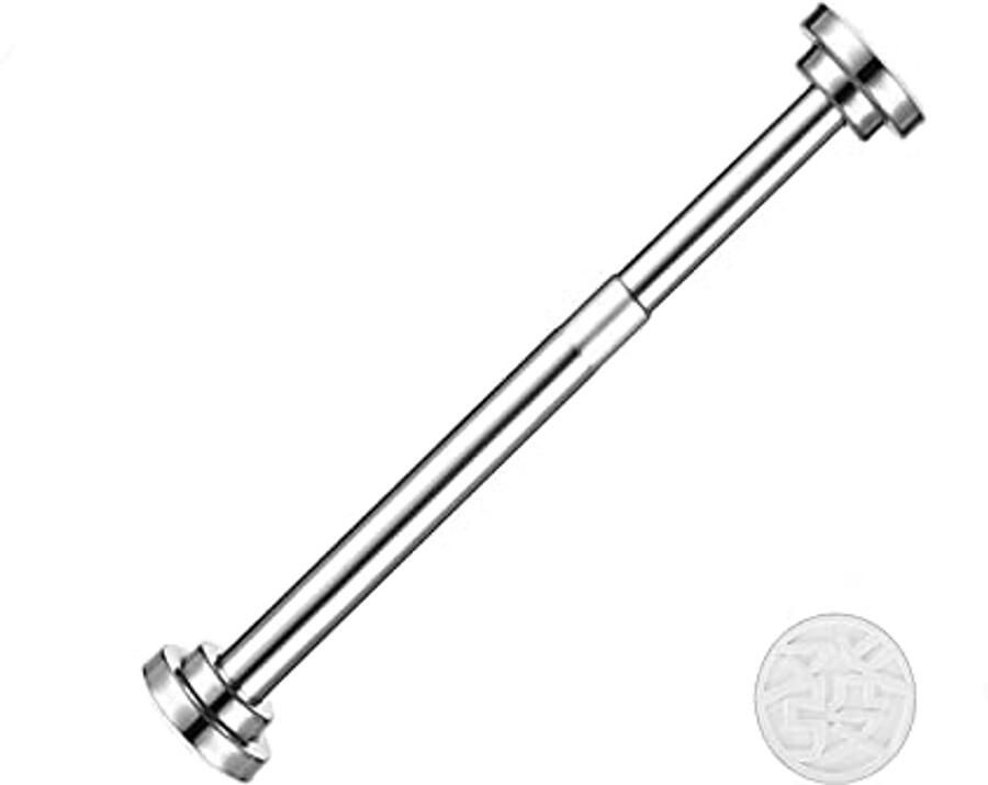 Verstelbare Roestvrij Stalen Gordijnroede met Veerspanning 30-50 cm Ideaal voor Kledingkasten Raamkasten en Badkamerkasten