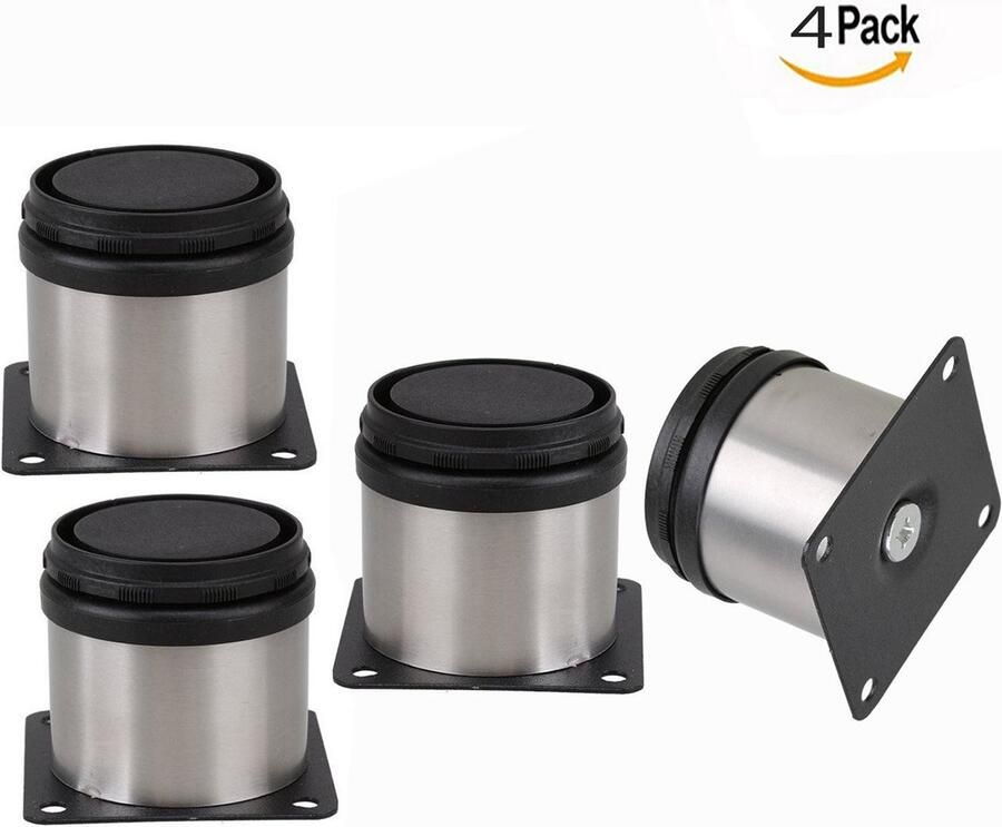 Verstelbare roestvrijstalen meubelpoten set van 4 geschikt voor kast bank tafel