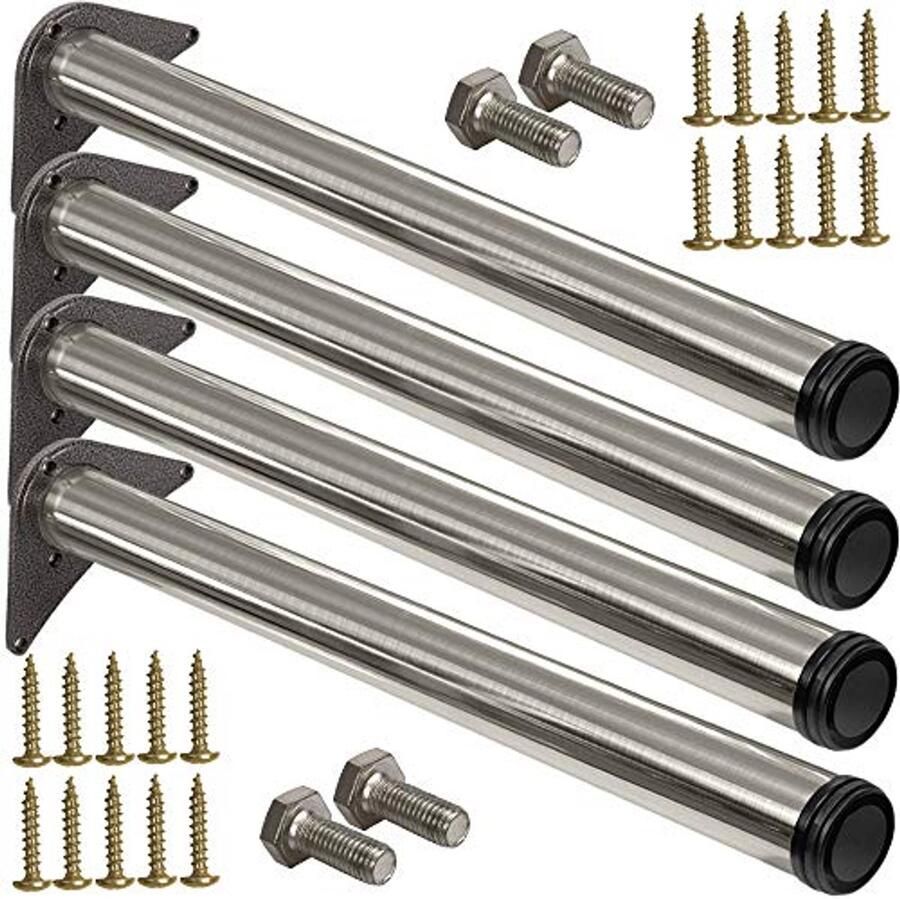 Verstelbare roestvrijstalen tafelpoten set van 4 Meubelpoten diameter 60 mm en hoogte 870 mm