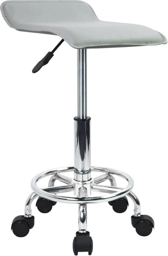 Verstelbare Rolkruk met Voetsteun en Draaifunctie Ideaal voor Salon Kantoor en Thuis (Grijs)