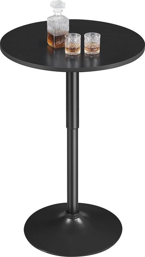 Verstelbare Ronde Bartafel Statafel met 360° Draaibaarblad en Hoogte van 69 5-91 cm Multifunctionele Bistrotafel voor Thuis en Feestjes Ø 60 cm