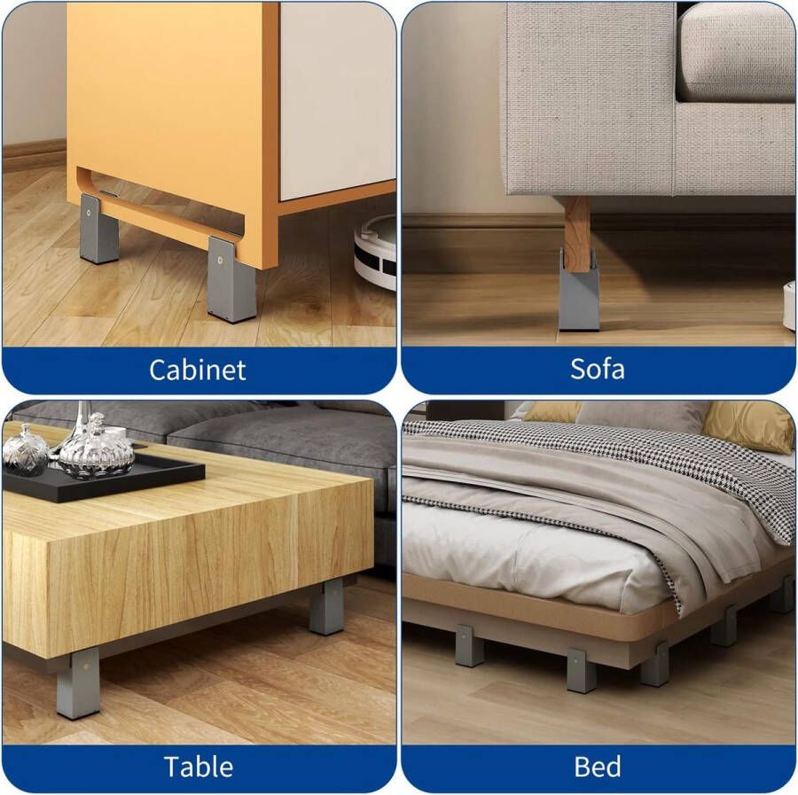 Verstelbare schroefklem meubelverhoging 10 cm geschikt voor voetdikte van het bed robuuste bedverhoging voor bank bureau kast