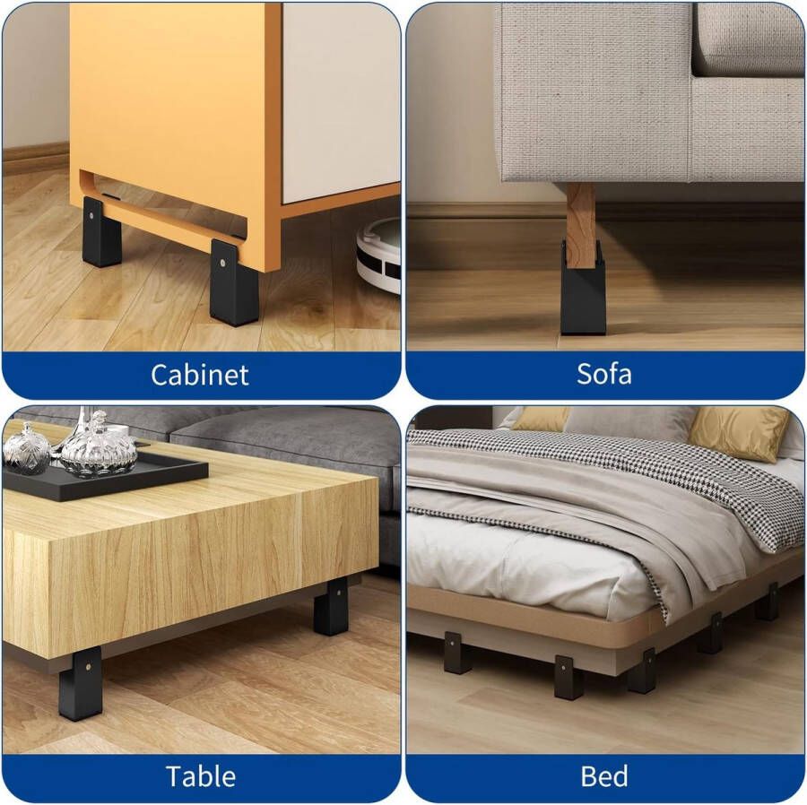 Verstelbare schroefklem meubelverhoging 10 cm geschikt voor voetdikte van het bed robuuste bedverhoging voor bank bureau kast