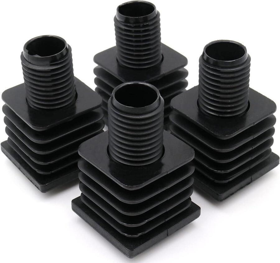 Verstelbare stoppen vierkante buizen 40 x 40 mm lamellen M22 x 60 mm wanddikte 15-20 mm