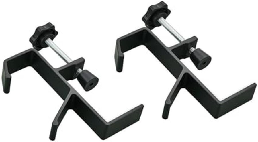 Verstelbare Tafelklemhaken voor Bureaus Set van 2 Aluminium Onder Bureauhouder voor Hoofdtelefoons Tassen en Sleutels Zwart