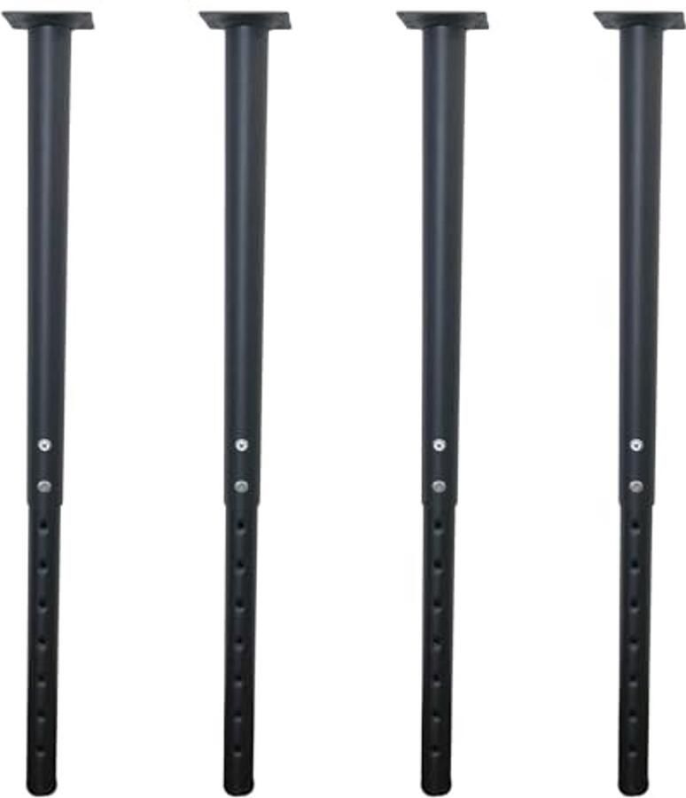 Verstelbare Tafelpoten 55-90 cm Metalen Meubelpoten voor Eettafel Bureau en Koffietafel (4 Stuks Zwart)