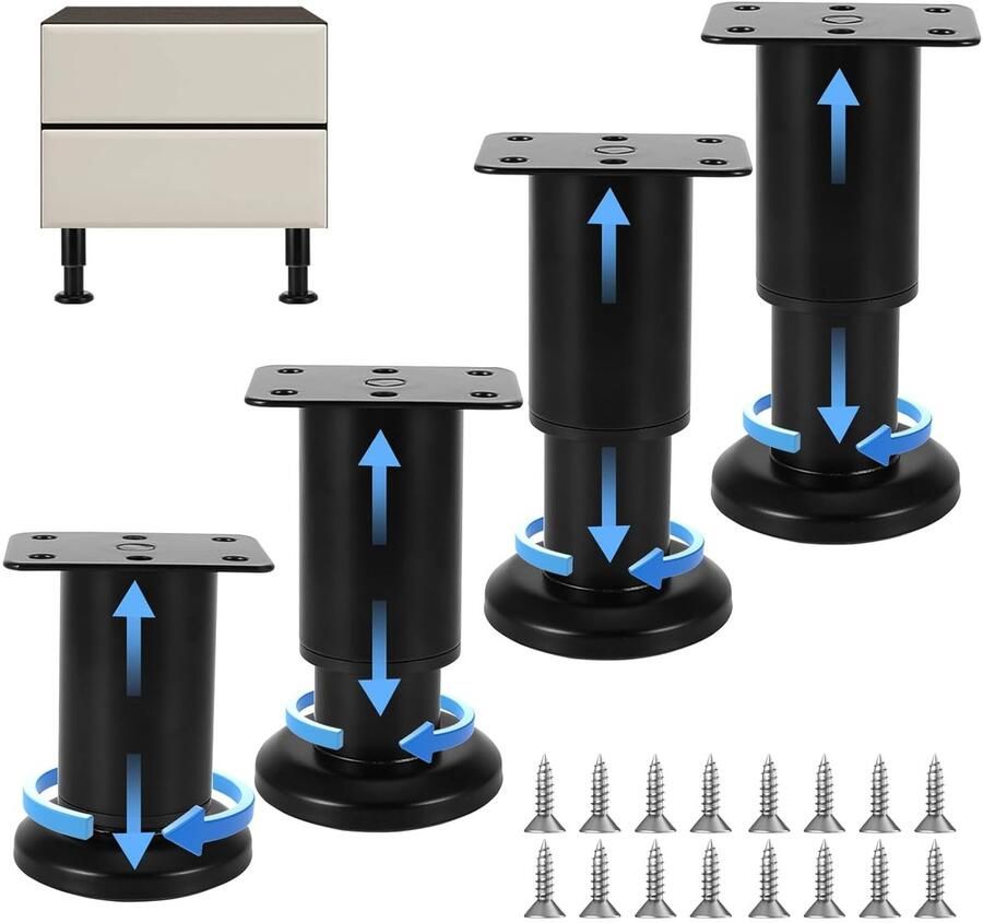 Verstelbare Tafelpoten Hoogte Instelbaar Set van 4 Roestvrij Staal