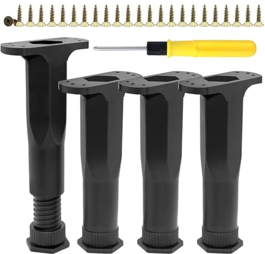 Verstelbare Tafelpoten Set van 4 Zwarte Meubelpoten voor Tafel en Sofas