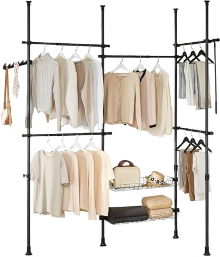Verstelbare Telescopische Kledingrek voor de Slaapkamer en Dressing