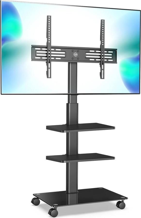 Verstelbare TV Standaard op Wielen voor 32-60 inch Televisies Draaibaar en Hoogte Instelbare Trolley