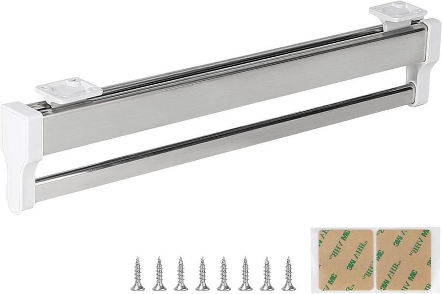 Verstelbare uittrekbare kledingstang voor kledingkast Telescoopstang van 40 tot 80 cm Geschikt voor kasten met een diepte van 400 mm