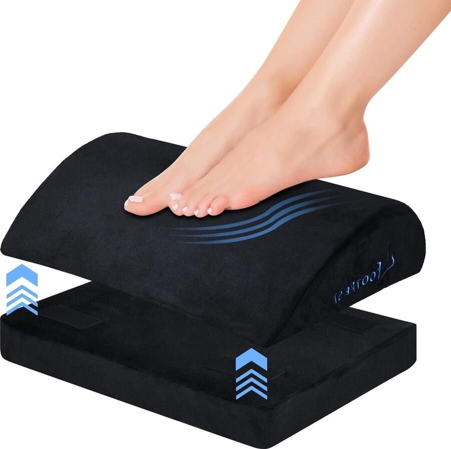 Voetsteun Onder het Bureau Verstelbare Voetenbank met Premium Schuimkern Antislip voor Kantoor en Gaming Foot rest