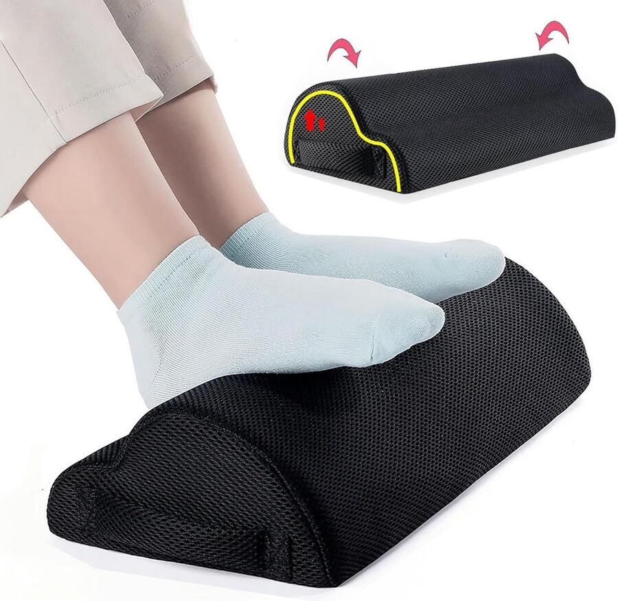 Verstelbare Voetsteun Antislip Voetkussens voor Kantoor Thuis Reizen Onder Bureau Ergonomisch Kussen Ontspan Voeten Knieën