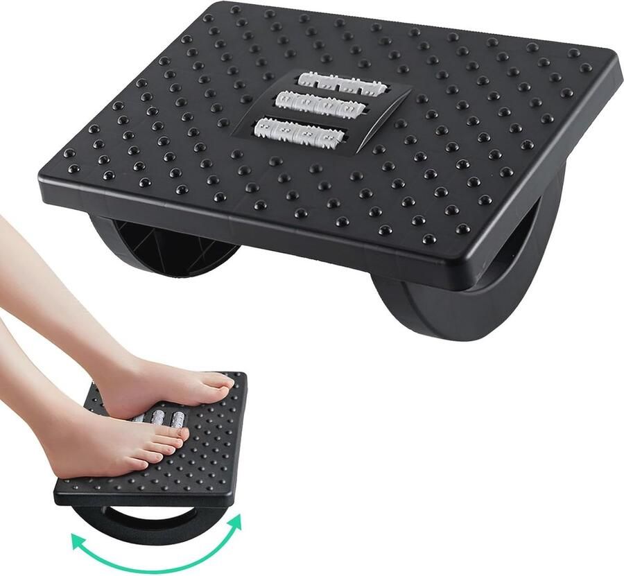 Verstelbare Voetensteun met Massagefunctie voor Kantoor en Thuis Ergonomische Bureauaccessoire