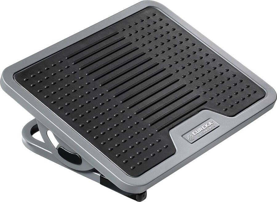 Verstelbare voetensteun met massageoppervlak bureau voetenbank voor kantoor en thuis zwart en grijs