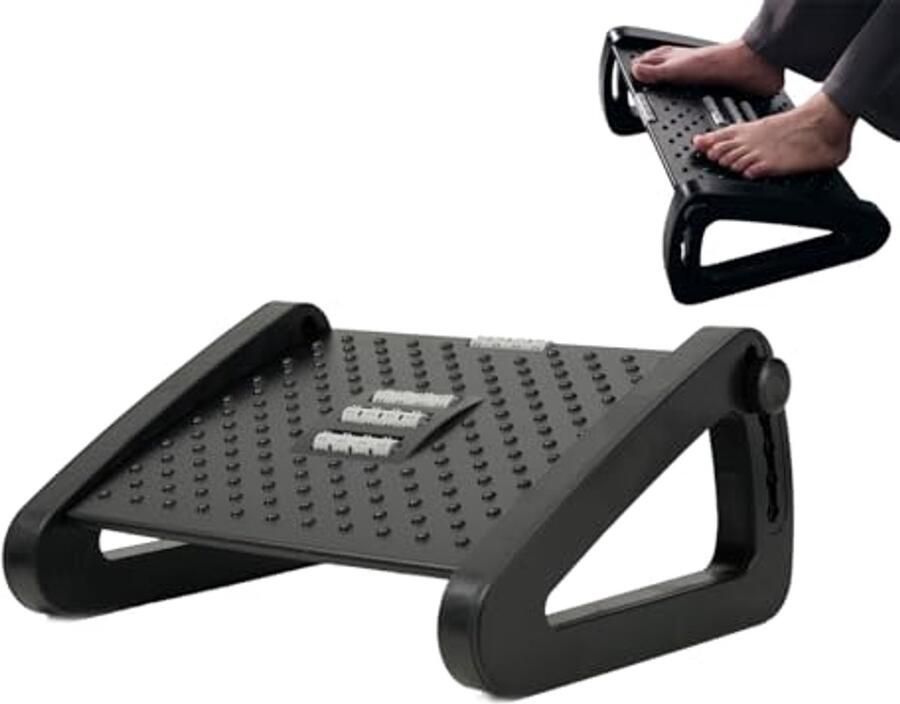 Verstelbare Voetensteun Onder Bureau Ergonomische Voetsteun met 6 Verstelbare Posities voor Comfort en Ondersteuning