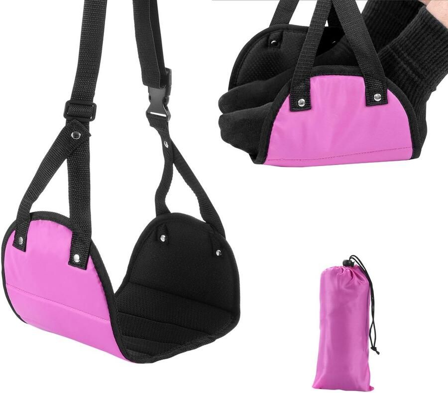 Verstelbare voetensteun voor in het vliegtuig verstelbare voetensteun voor in het vliegtuig voetensteun voor onder het bureau voetensteun voor op kantoor om uw voeten te laten ontspannen reisaccessoires (rozerood)