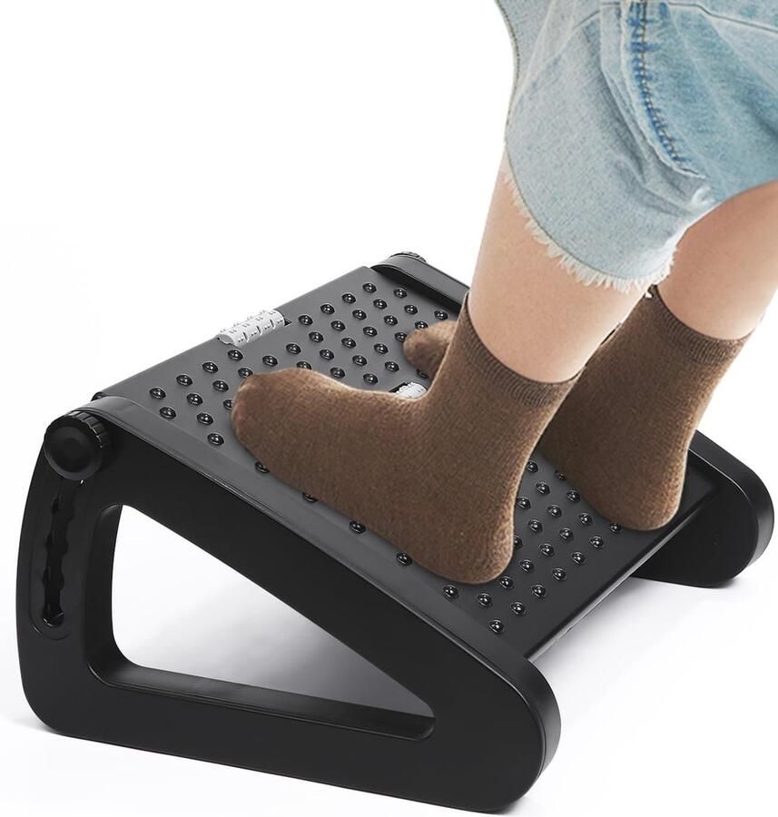 Verstelbare voetensteun voor kantoor en thuis 6 niveaus anti-slip hoogte Verbetering van de bloedsomloop