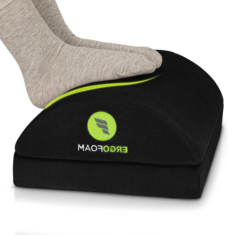 Verstelbare Voetensteun Extra Hoogte Grote Premium Fluwelen Schuim Voetsteun Kantoor Meest Ergonomische Voetenbank Ter Wereld Voor Rug- Lenden- Kniepijn (Zwart) Foot rest